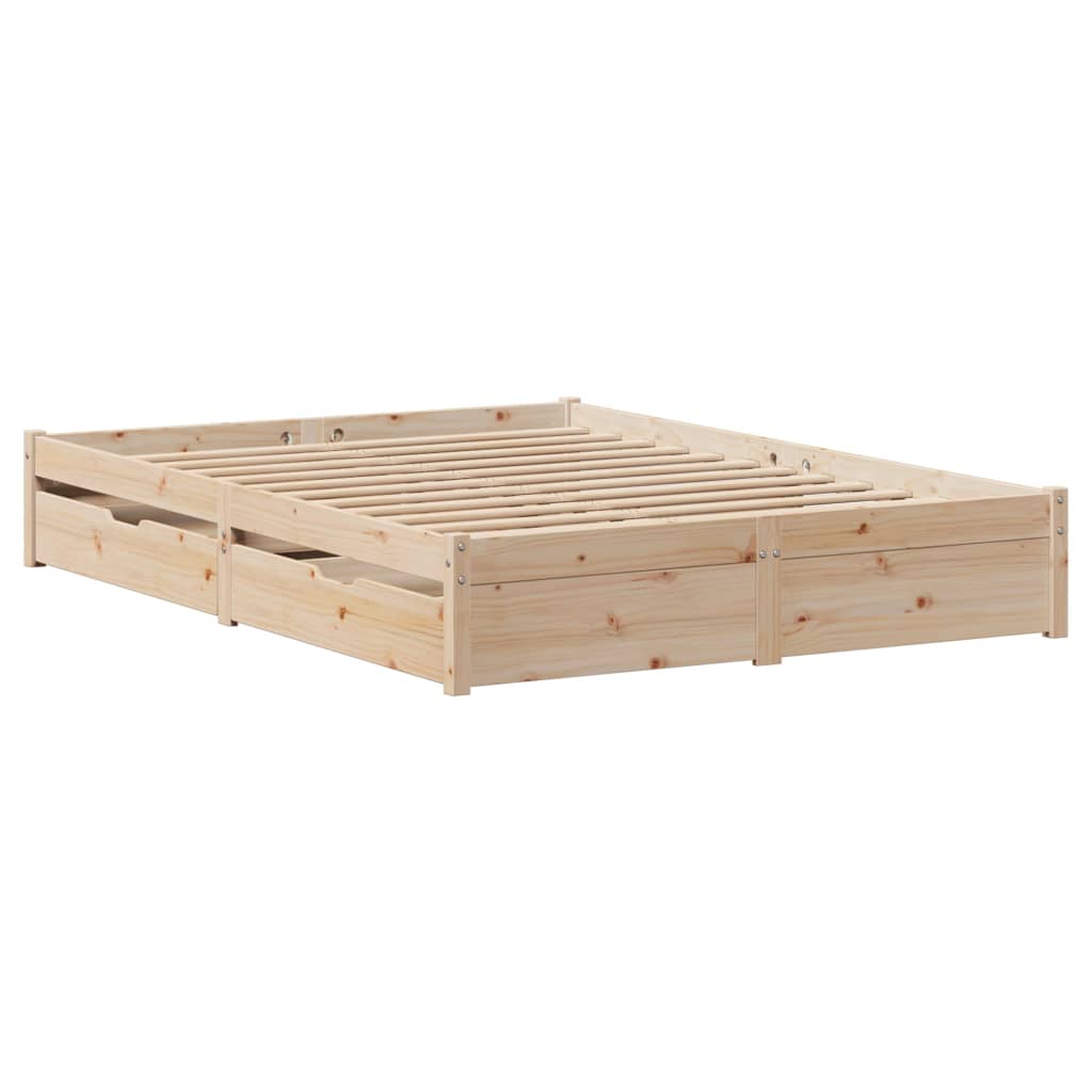 Bedframe zonder matras massief grenenhout 160x200 cm