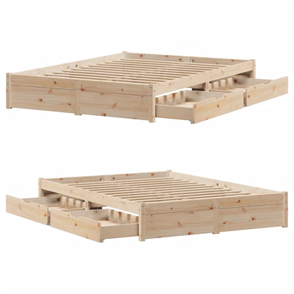 Bedframe zonder matras massief grenenhout 160x200 cm