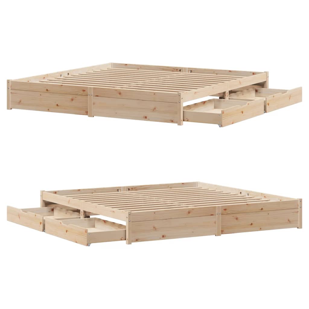 Bedframe zonder matras massief grenenhout 180x200 cm