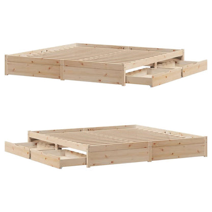 Bedframe zonder matras massief grenenhout 180x200 cm