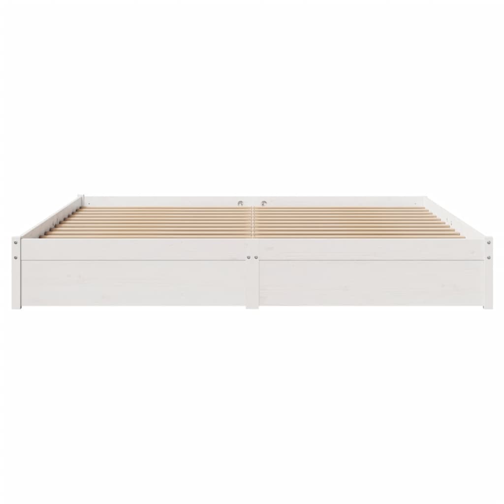 Bedframe zonder matras massief grenenhout wit 180x200 cm