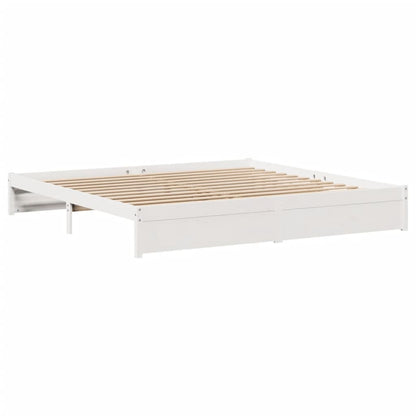 Bedframe zonder matras massief grenenhout wit 180x200 cm