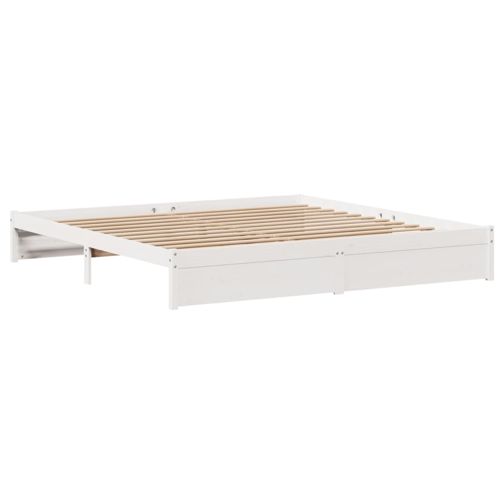 Bedframe zonder matras massief grenenhout wit 180x200 cm