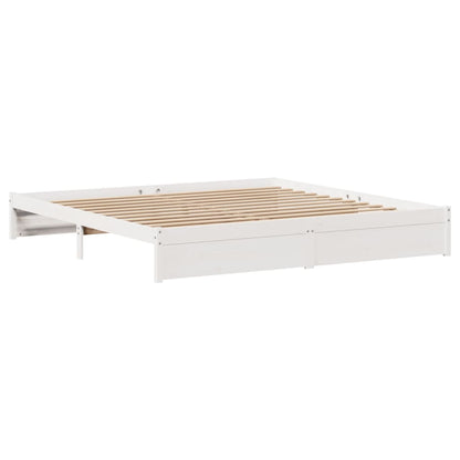 Bedframe zonder matras massief grenenhout wit 180x200 cm