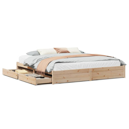 Bedframe zonder matras massief grenenhout 200x200 cm