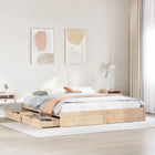 Bedframe massief grenenhout 200x200 cm met lades