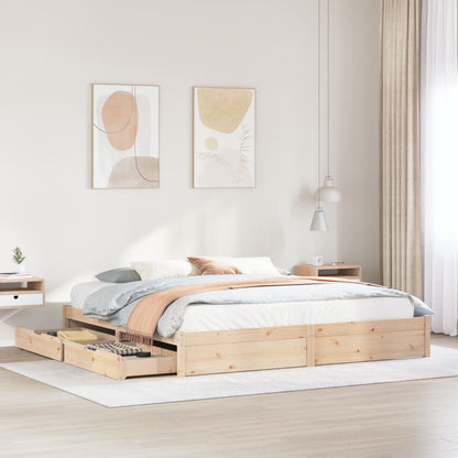 Bedframe zonder matras massief grenenhout 200x200 cm