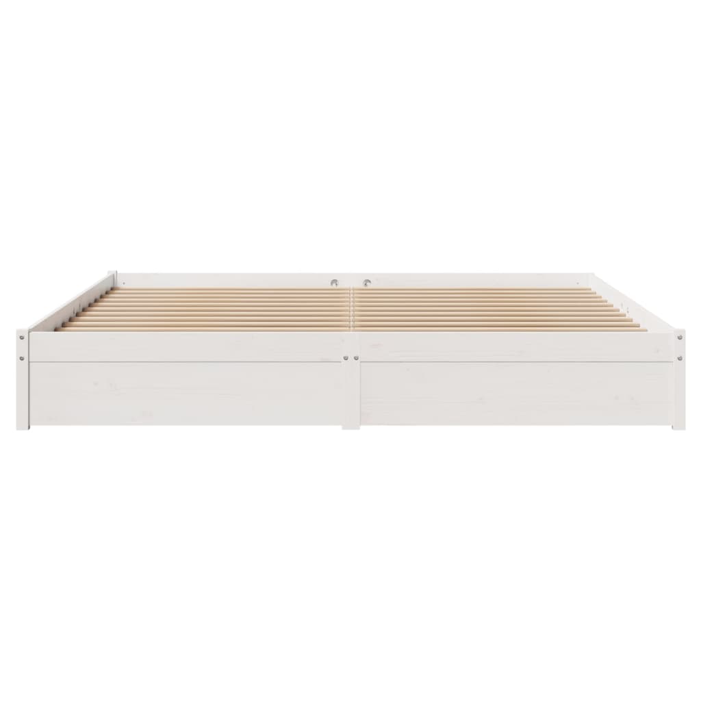 Bedframe zonder matras massief grenenhout wit 200x200 cm