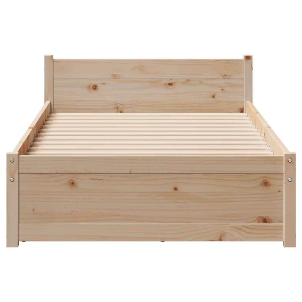 Bedframe zonder matras massief grenenhout 75x190 cm