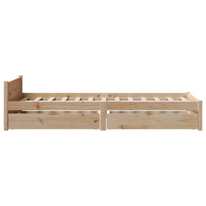 Bedframe zonder matras massief grenenhout 75x190 cm