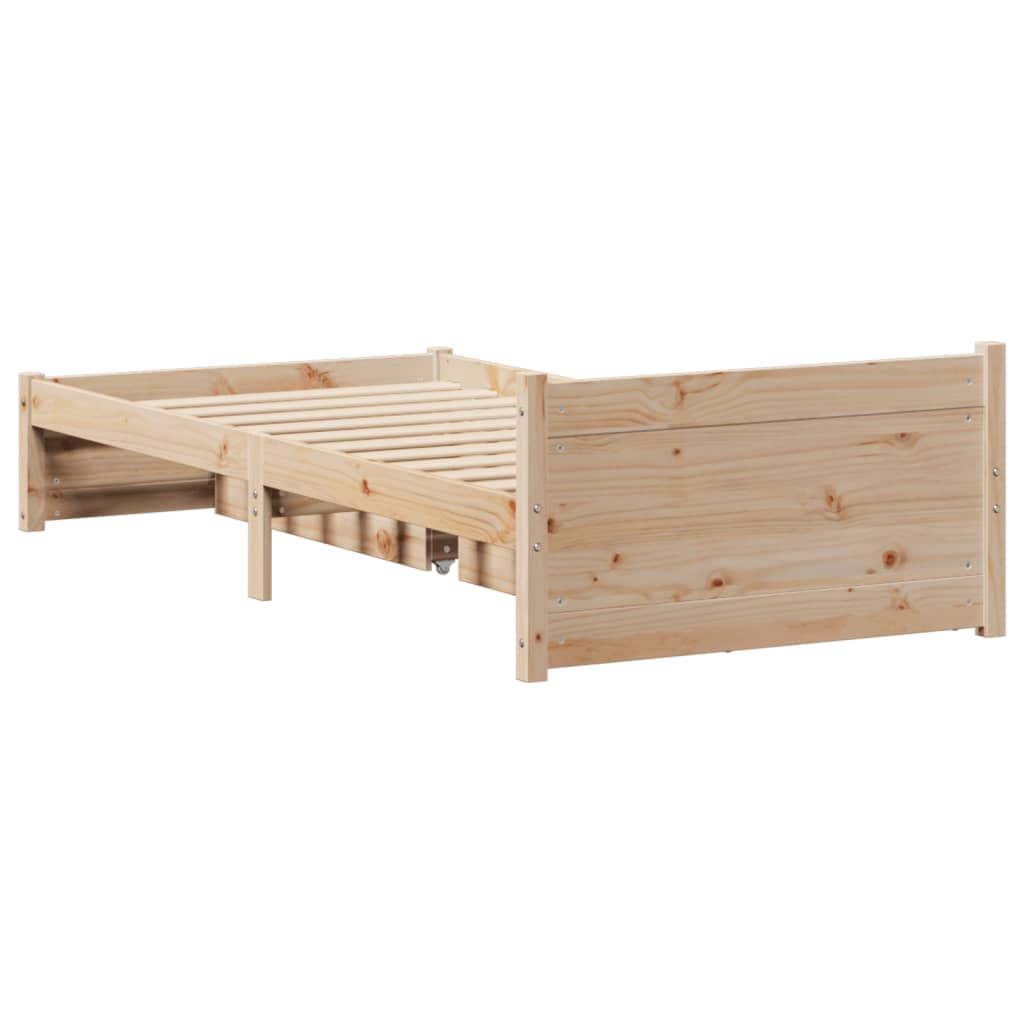 Bedframe zonder matras massief grenenhout 75x190 cm