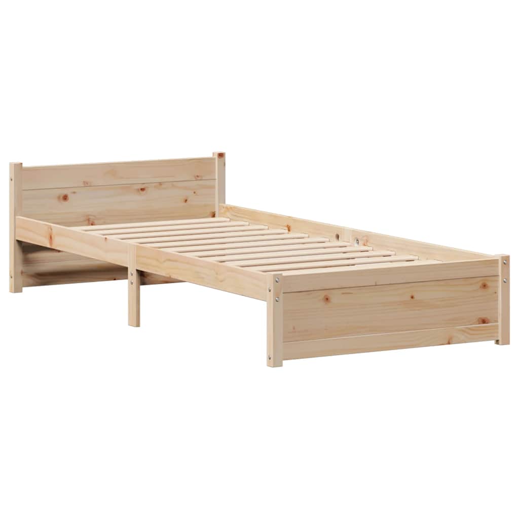 Bedframe Zonder Matras Massief Grenenhout 90 x 190 cm Naturel