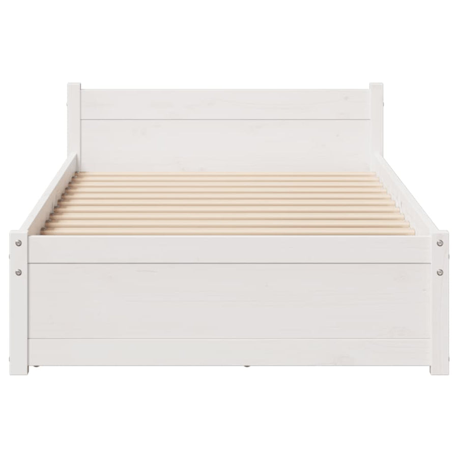 Bedframe zonder matras massief grenenhout wit 90x190 cm