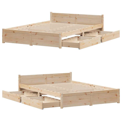 Bedframe zonder matras massief grenenhout 120x190 cm