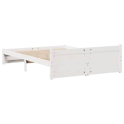 Bedframe zonder matras massief grenenhout wit 120x190 cm