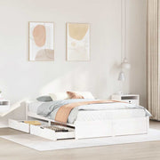 Bedframe massief grenenhout wit 120x190 cm