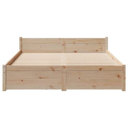 Bedframe zonder matras massief grenenhout 135x190 cm