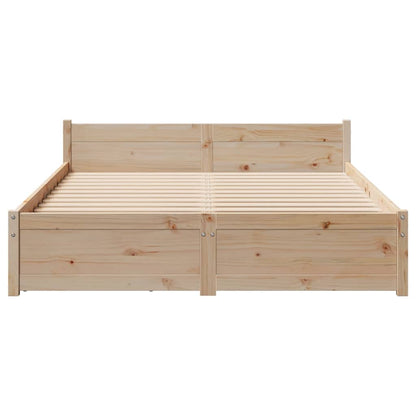 Bedframe Zonder Matras Massief Grenenhout 140 x 190 cm Naturel