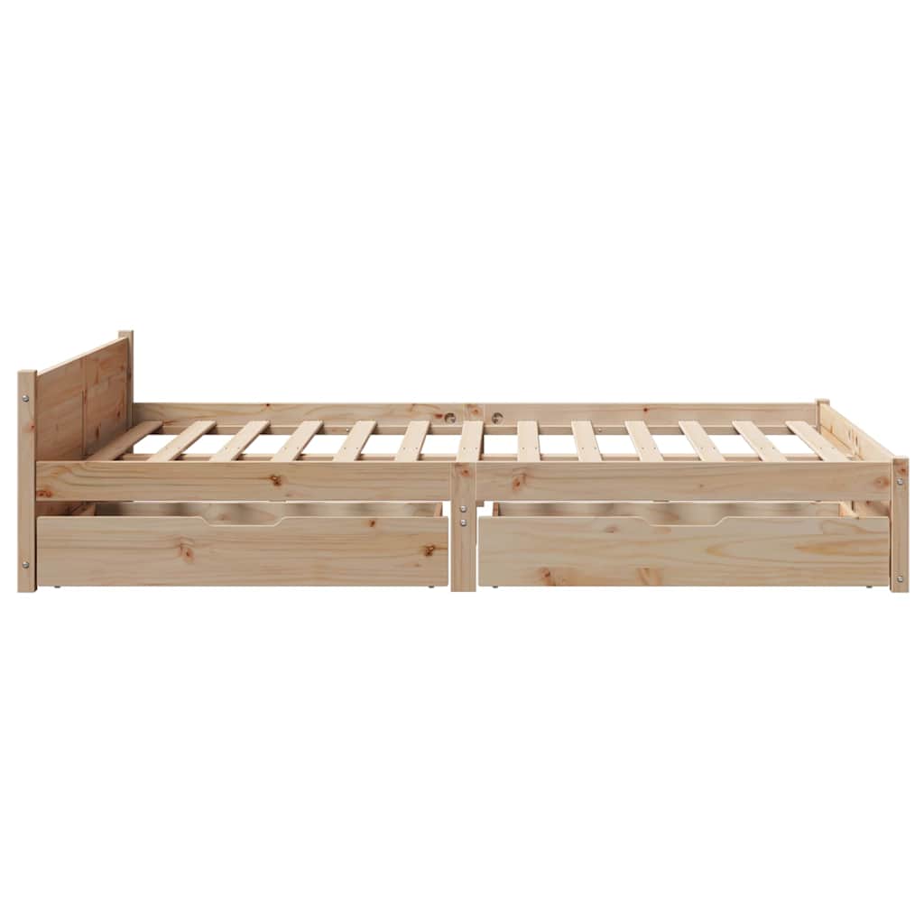 Bedframe Zonder Matras Massief Grenenhout 140 x 190 cm Naturel