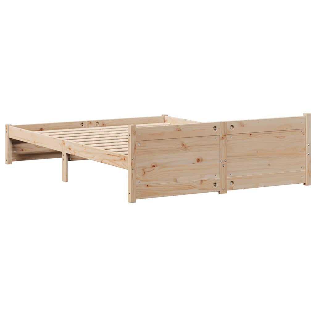 Bedframe Zonder Matras Massief Grenenhout 140 x 190 cm Naturel