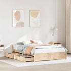 Bedframe massief grenenhout 140x190 cm met lades