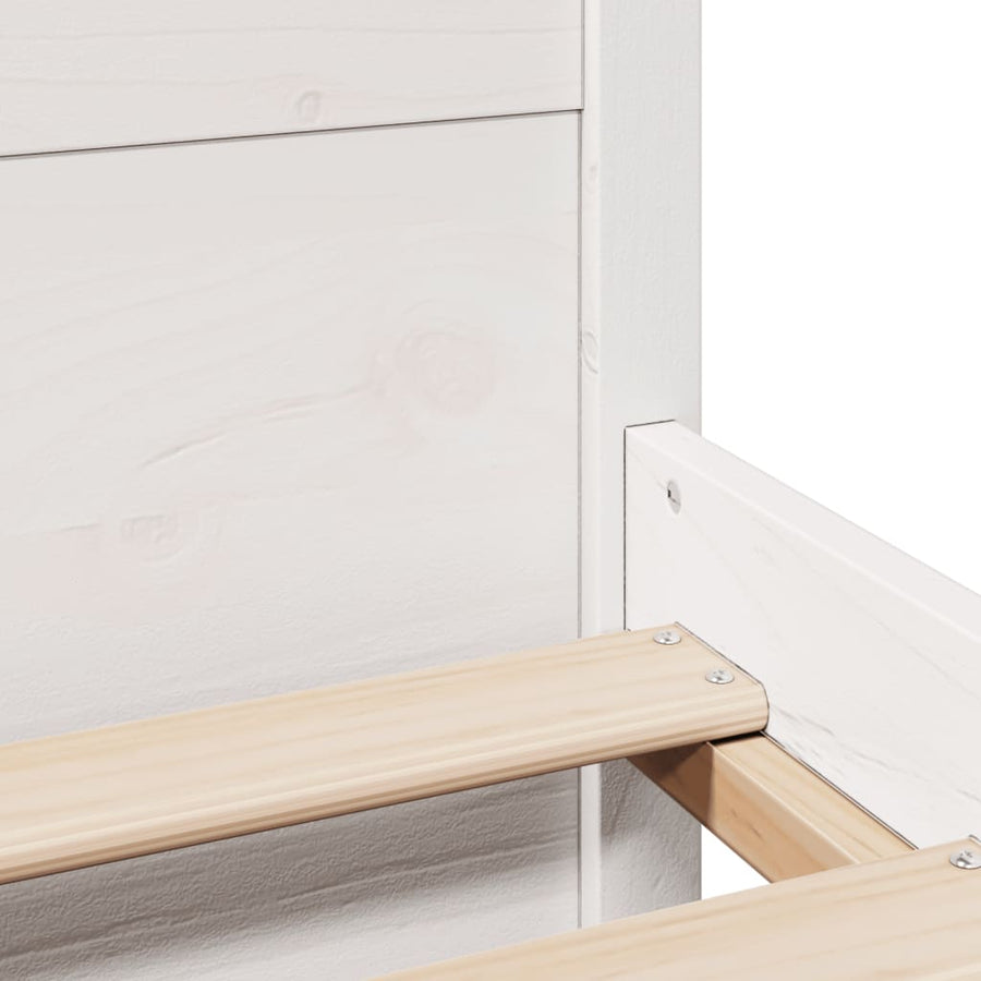 Bedframe zonder matras massief grenenhout wit 140x190 cm