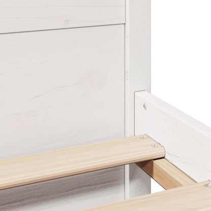 Bedframe zonder matras massief grenenhout wit 140x200 cm