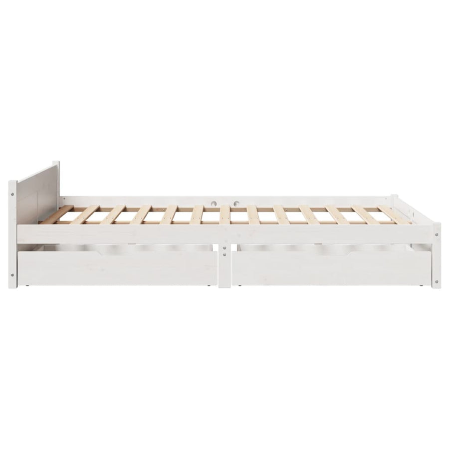 Bedframe zonder matras massief grenenhout wit 120x200 cm