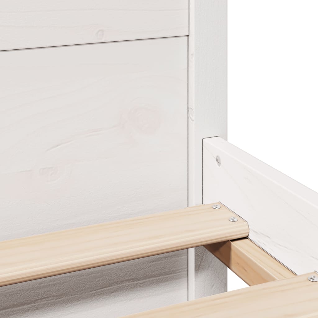 Bedframe zonder matras massief grenenhout wit 150x200 cm