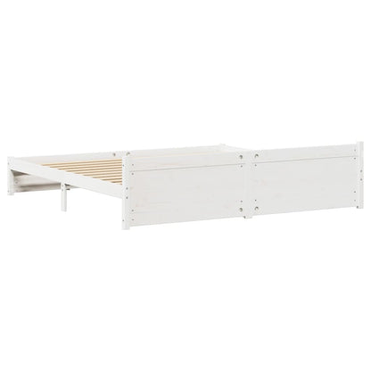 Bedframe zonder matras massief grenenhout wit 160x200 cm
