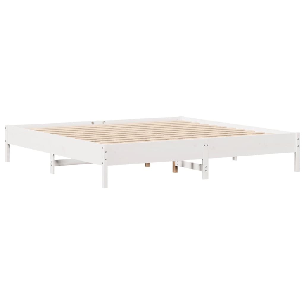 Bedframe zonder matras massief grenenhout wit 180x200 cm