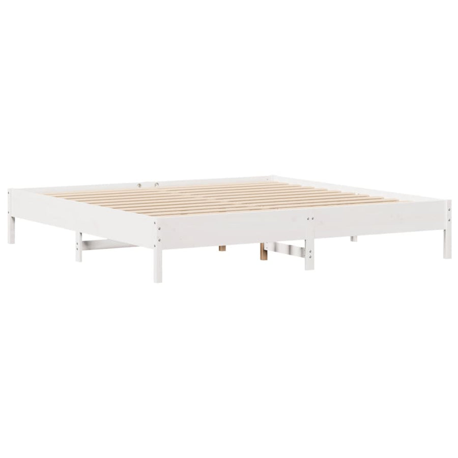 Bedframe zonder matras massief grenenhout wit 180x200 cm