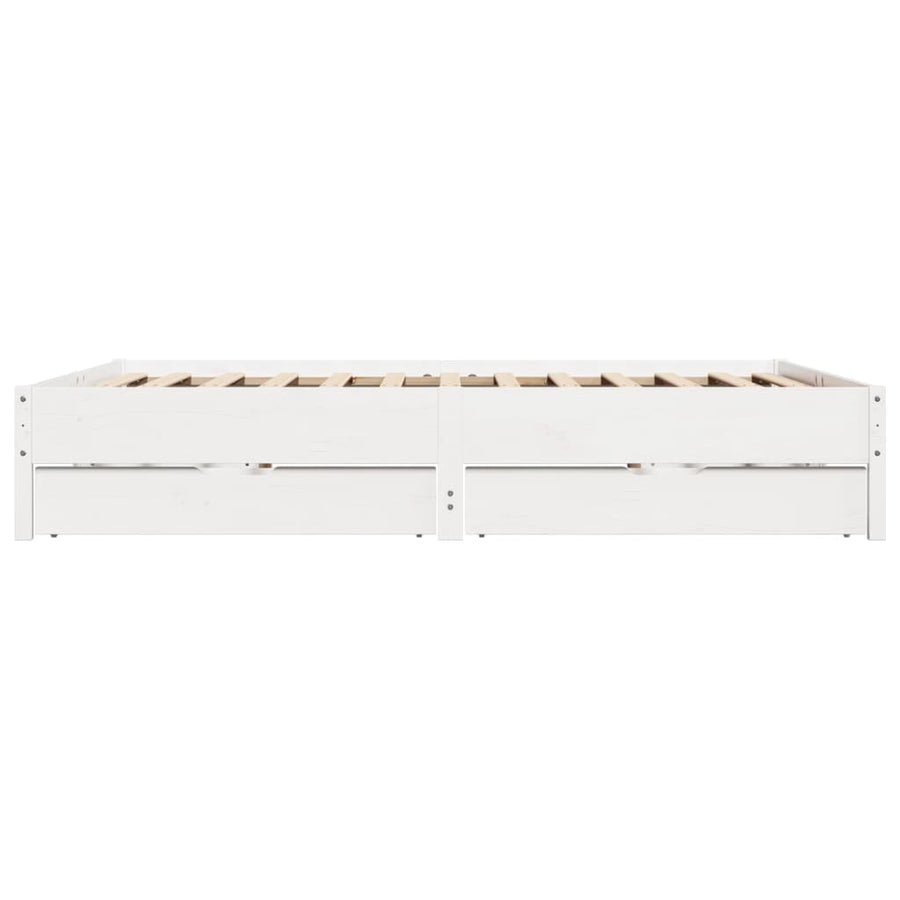Bedframe zonder matras massief grenenhout wit 180x200 cm