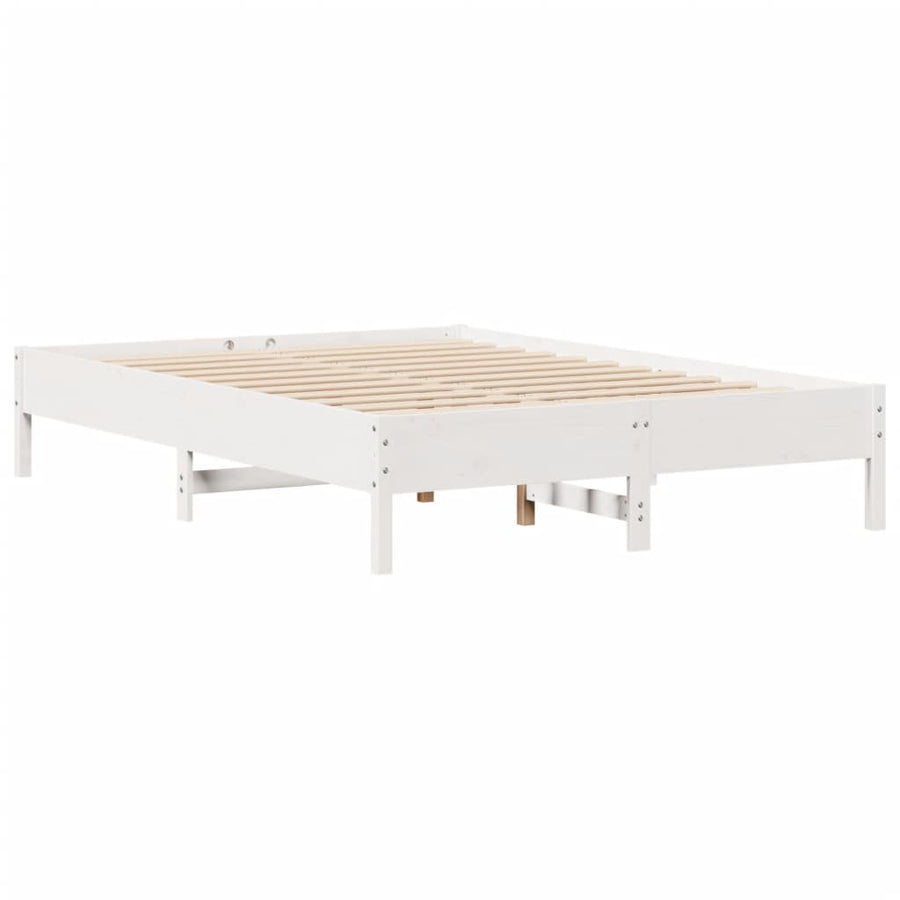 Bedframe zonder matras massief grenenhout wit 120x200 cm