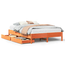 Bedframe zonder matras massief grenenhout wasbruin 120x200 cm