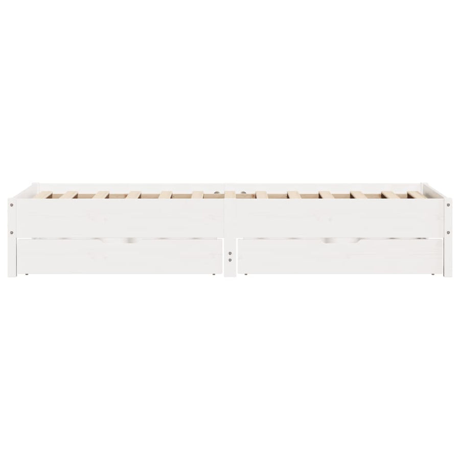 Bedframe zonder matras massief grenenhout wit 140x200 cm