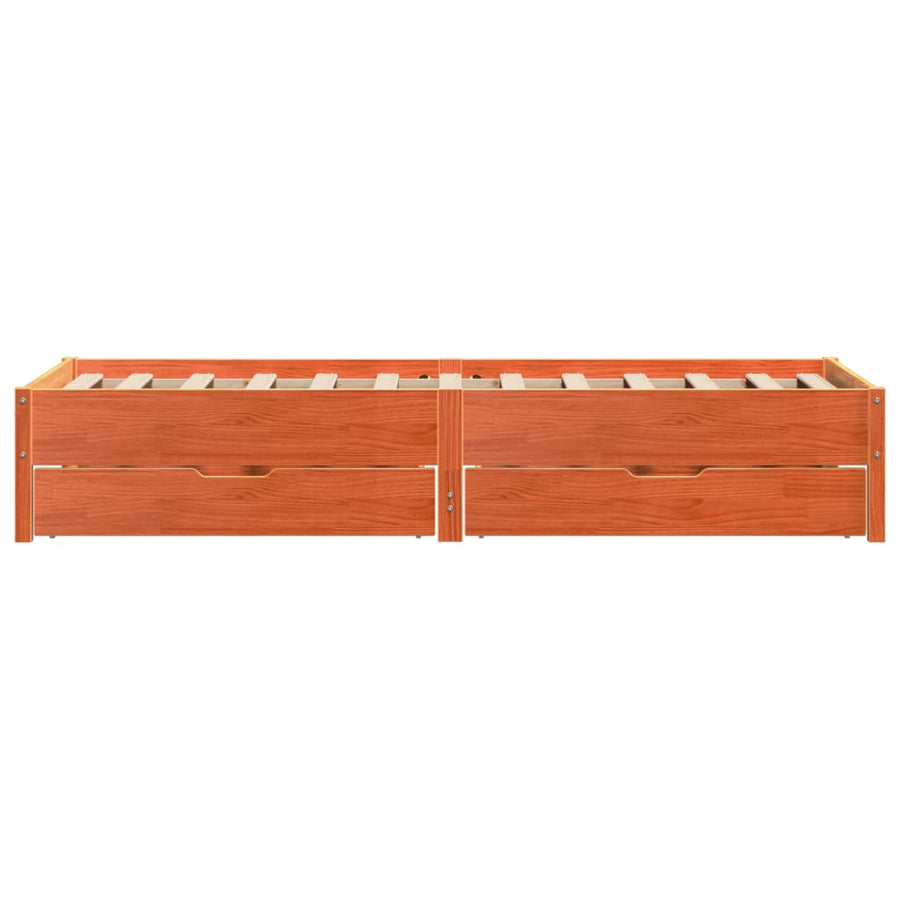 Bedframe zonder matras massief grenenhout wasbruin 100x200 cm