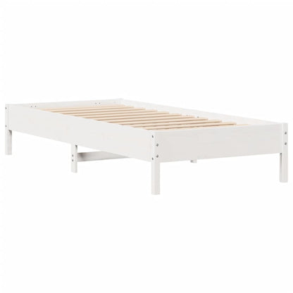 Bedframe zonder matras massief grenenhout wit 90x200 cm