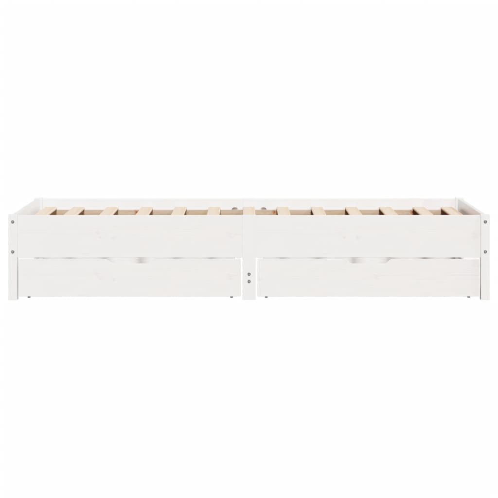 Bedframe zonder matras massief grenenhout wit 90x200 cm
