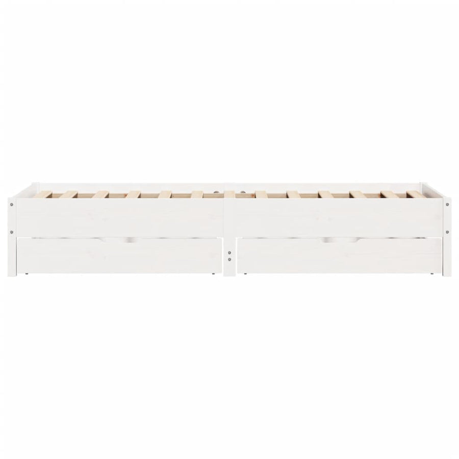 Bedframe zonder matras massief grenenhout wit 90x200 cm