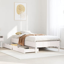 Bedframe zonder matras massief grenenhout wit 90x200 cm