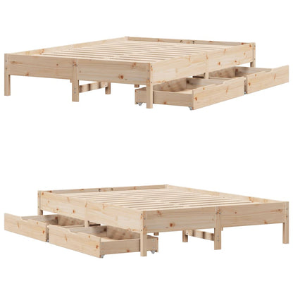Bedframe zonder matras massief grenenhout 140x190 cm