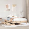 Bedframe massief grenenhout 140x190 cm met lades