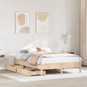 Bedframe massief grenenhout 140x190 cm met lades