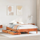 Bed met matras massief grenenhout wasbruin 140x190 cm