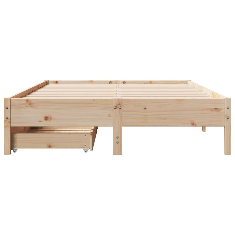 Bedframe zonder matras massief grenenhout 135x190 cm