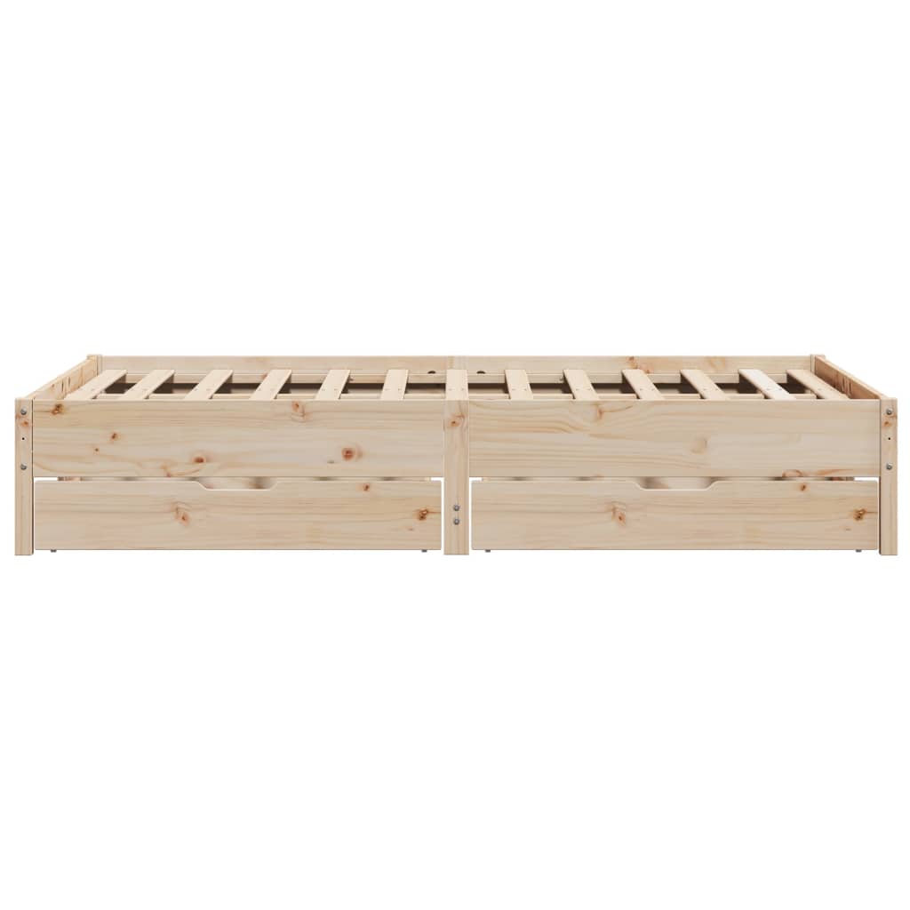 Bedframe zonder matras massief grenenhout 135x190 cm