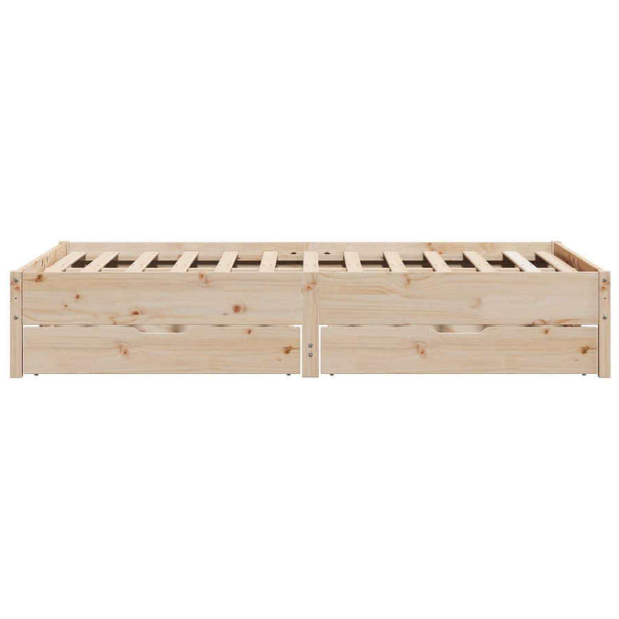 Bedframe zonder matras massief grenenhout 135x190 cm