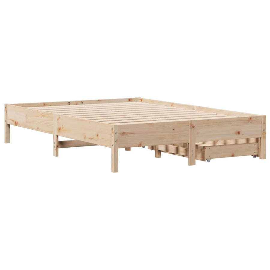 Bedframe zonder matras massief grenenhout 135x190 cm