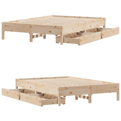 Bedframe zonder matras massief grenenhout 120x190 cm